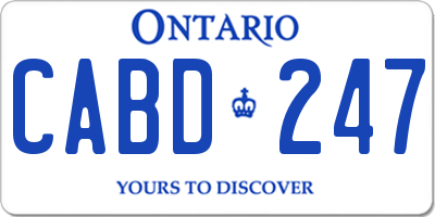 ON license plate CABD247