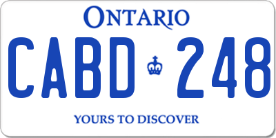 ON license plate CABD248