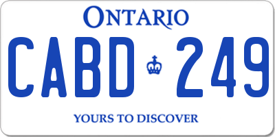 ON license plate CABD249