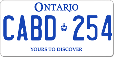 ON license plate CABD254