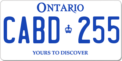 ON license plate CABD255