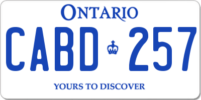 ON license plate CABD257