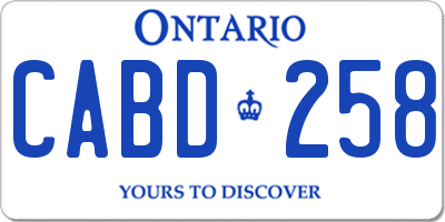 ON license plate CABD258