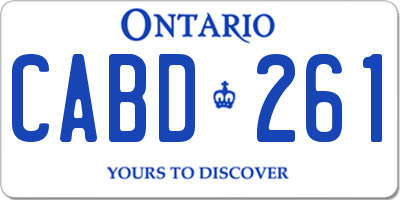 ON license plate CABD261