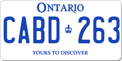 ON license plate CABD263