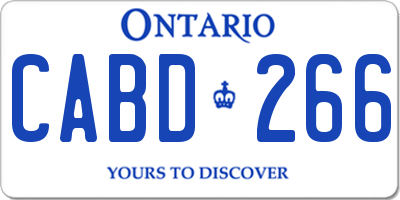 ON license plate CABD266