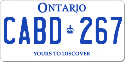 ON license plate CABD267