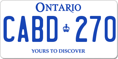 ON license plate CABD270