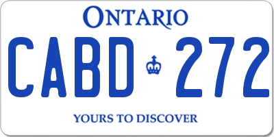 ON license plate CABD272