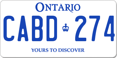 ON license plate CABD274