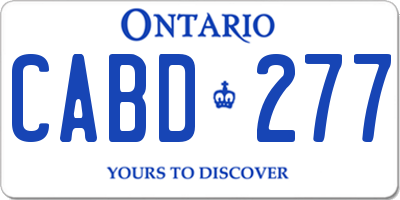 ON license plate CABD277