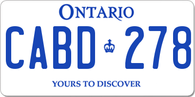 ON license plate CABD278