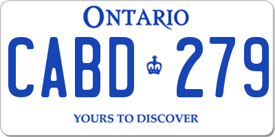 ON license plate CABD279