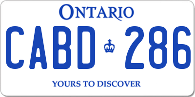 ON license plate CABD286