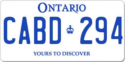 ON license plate CABD294