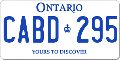 ON license plate CABD295