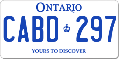 ON license plate CABD297