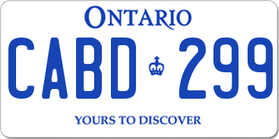 ON license plate CABD299