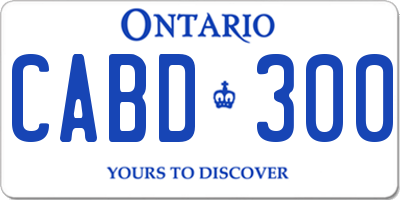 ON license plate CABD300