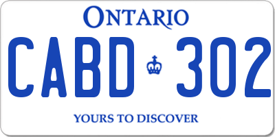 ON license plate CABD302