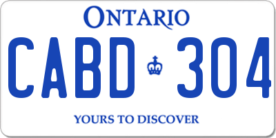 ON license plate CABD304