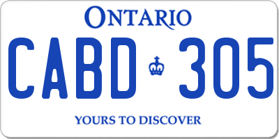 ON license plate CABD305