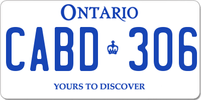 ON license plate CABD306