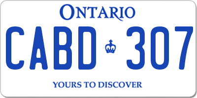 ON license plate CABD307