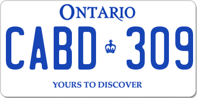 ON license plate CABD309