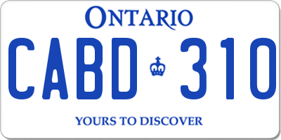 ON license plate CABD310