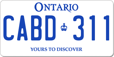 ON license plate CABD311