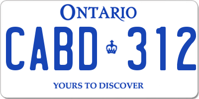 ON license plate CABD312