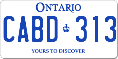 ON license plate CABD313