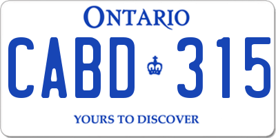 ON license plate CABD315