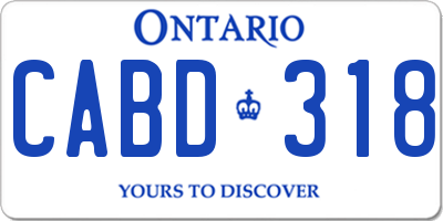 ON license plate CABD318