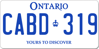 ON license plate CABD319