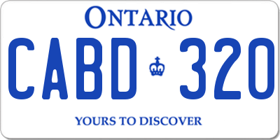 ON license plate CABD320