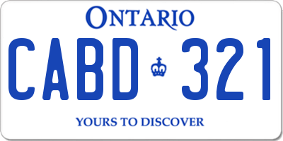 ON license plate CABD321