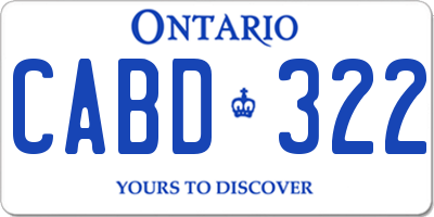 ON license plate CABD322