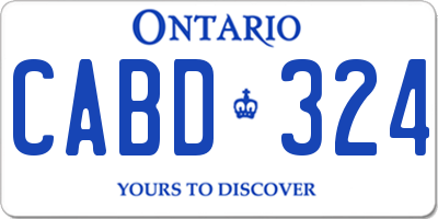 ON license plate CABD324