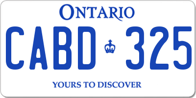 ON license plate CABD325