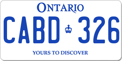 ON license plate CABD326