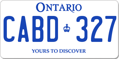 ON license plate CABD327