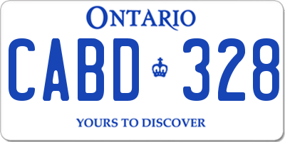 ON license plate CABD328