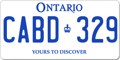 ON license plate CABD329