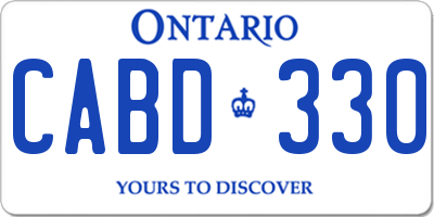 ON license plate CABD330