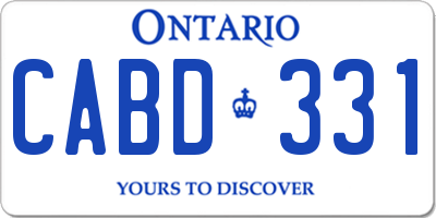 ON license plate CABD331