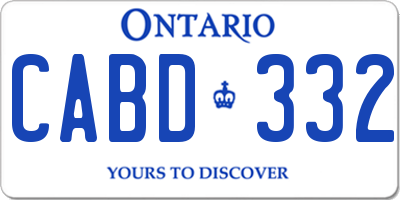 ON license plate CABD332