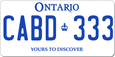 ON license plate CABD333