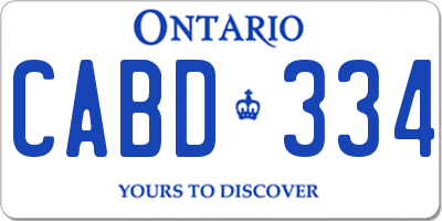 ON license plate CABD334